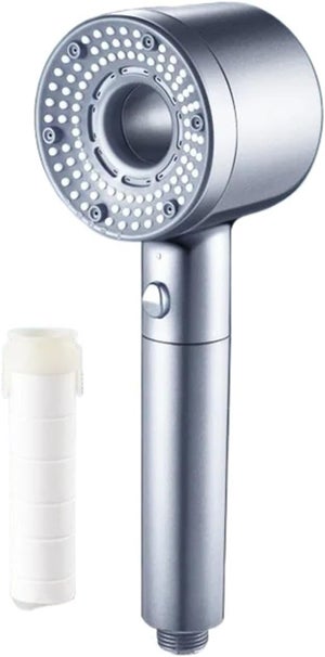 Soffione Doccia 7 Funzioni Ad Alta Pressione Con Filtro Addolcitore – Cromato, Tubo E Staffa Inclusi