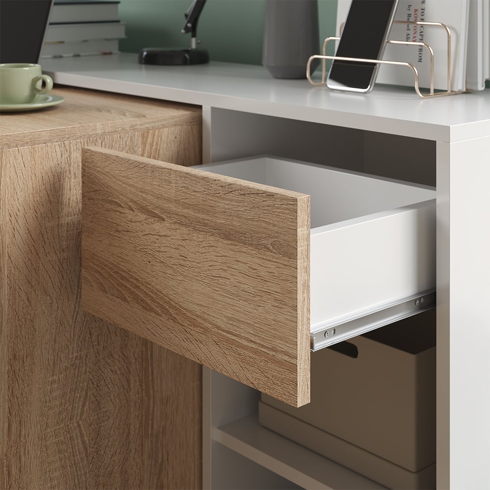 Vicco Bureau Ben, Blanc/Sonoma, 145x46.4cm - 5