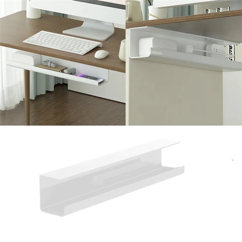 Tacka na kable, łatwa w montażu, samoprzylepna, organizer kabli pod biurko, schludny organizer kabli na biurko 40 cm