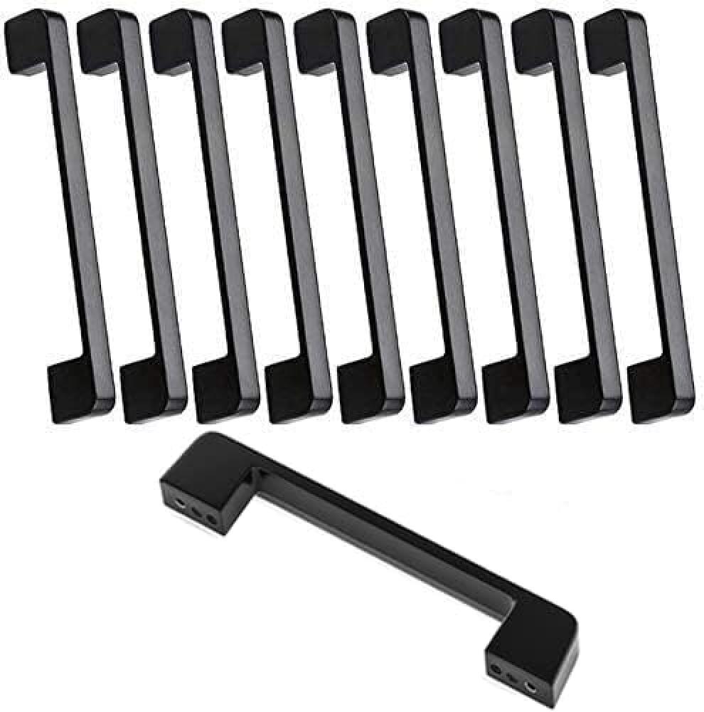 10 szt. uchwytów meblowych, rozstaw osi 160 mm - czarne uchwyty do drzwi kuchennych, uchwyty barowe, czarne uchwyty kuchenne, 160 mm
