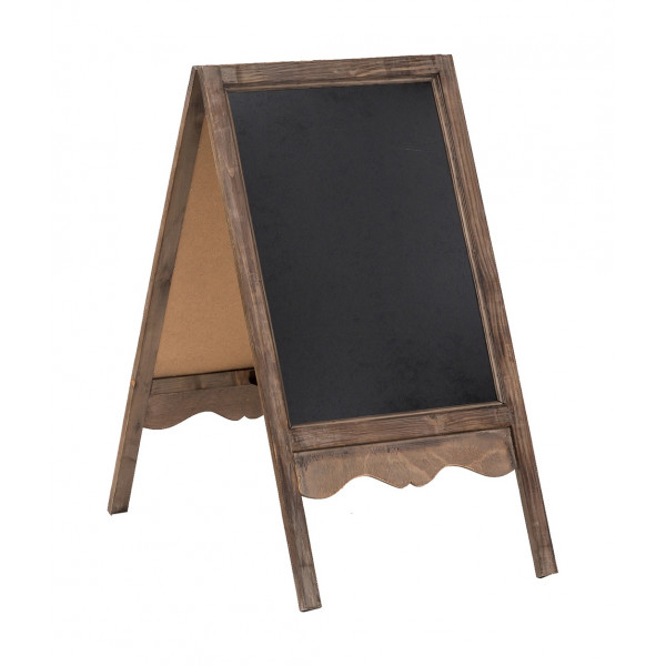 Lavagna cavalletto 95x50x6 cm | Lavagna con cavalletto da esterno bifacciale | Lavagna ristorante esterno in legno | Lavagna nera