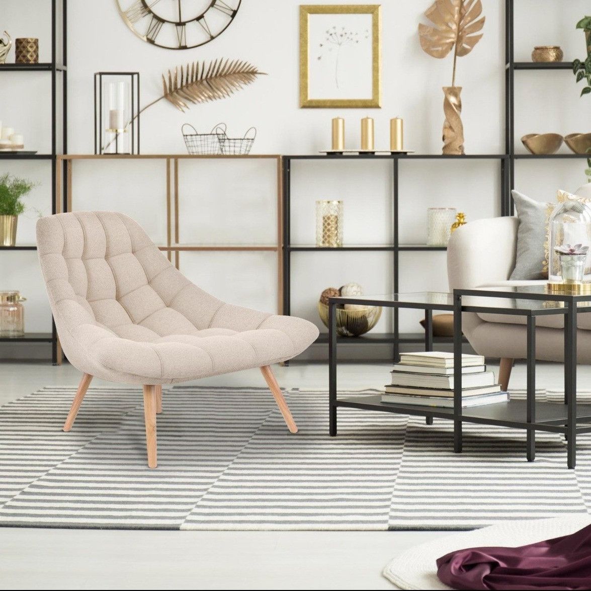 Fauteuil Danios Tissu Beige - 2