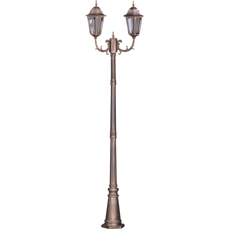 Latarnia ogrodowa Lozana czarno-złota 2xE27x60W IP44 wym: 243 x 70 x 27 cm metal Kaja