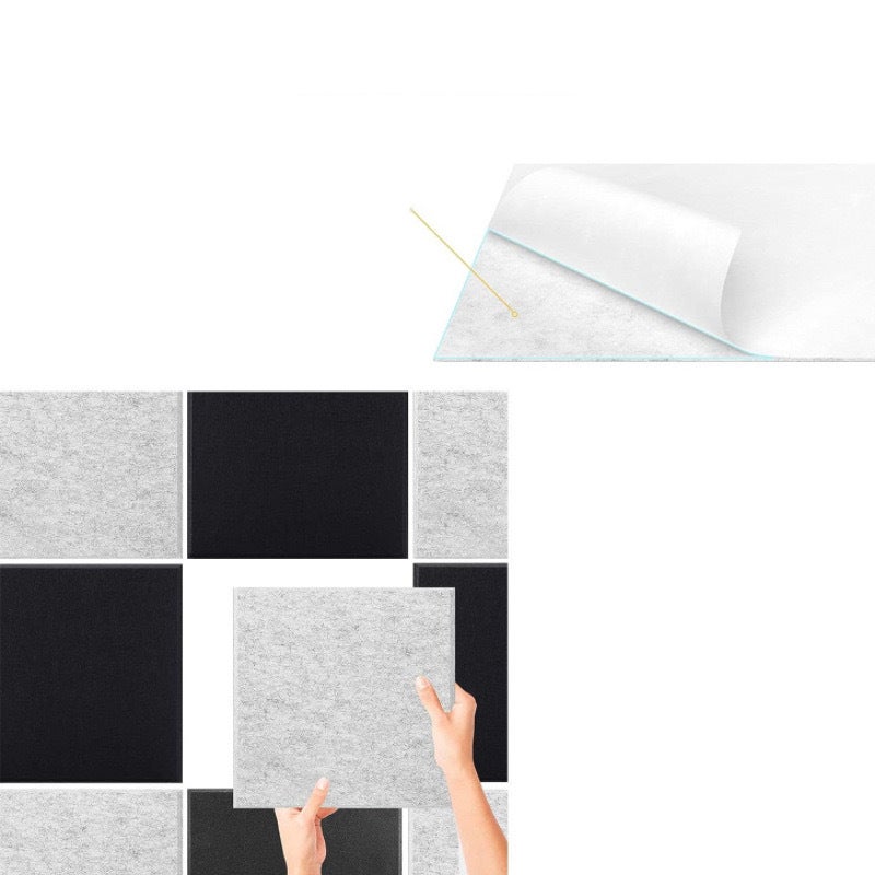 Paquete de 12 paneles de pared autoadhesivos insonorizantes cuadrados de 30 x 30 cm, de alta densidad, color gris oscuro (con reverso adhesivo). - 5