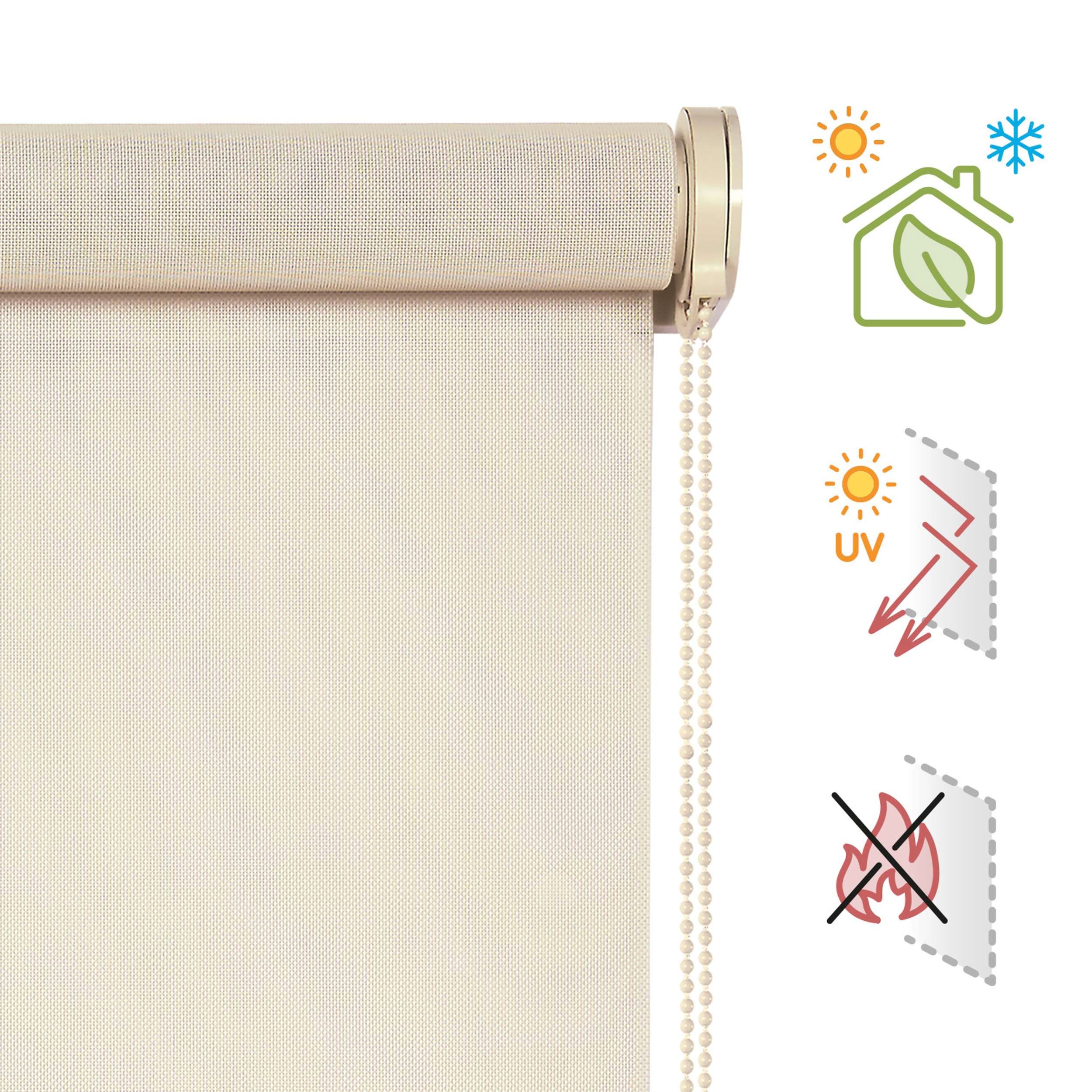 Estor Estor de Rolo Screen Premium Tecido Técnico de Alta Qualidade - Acabamentos em Alumínio e Tubo Reforçado de 38 mm Estor Beige 160x180 cm - 3