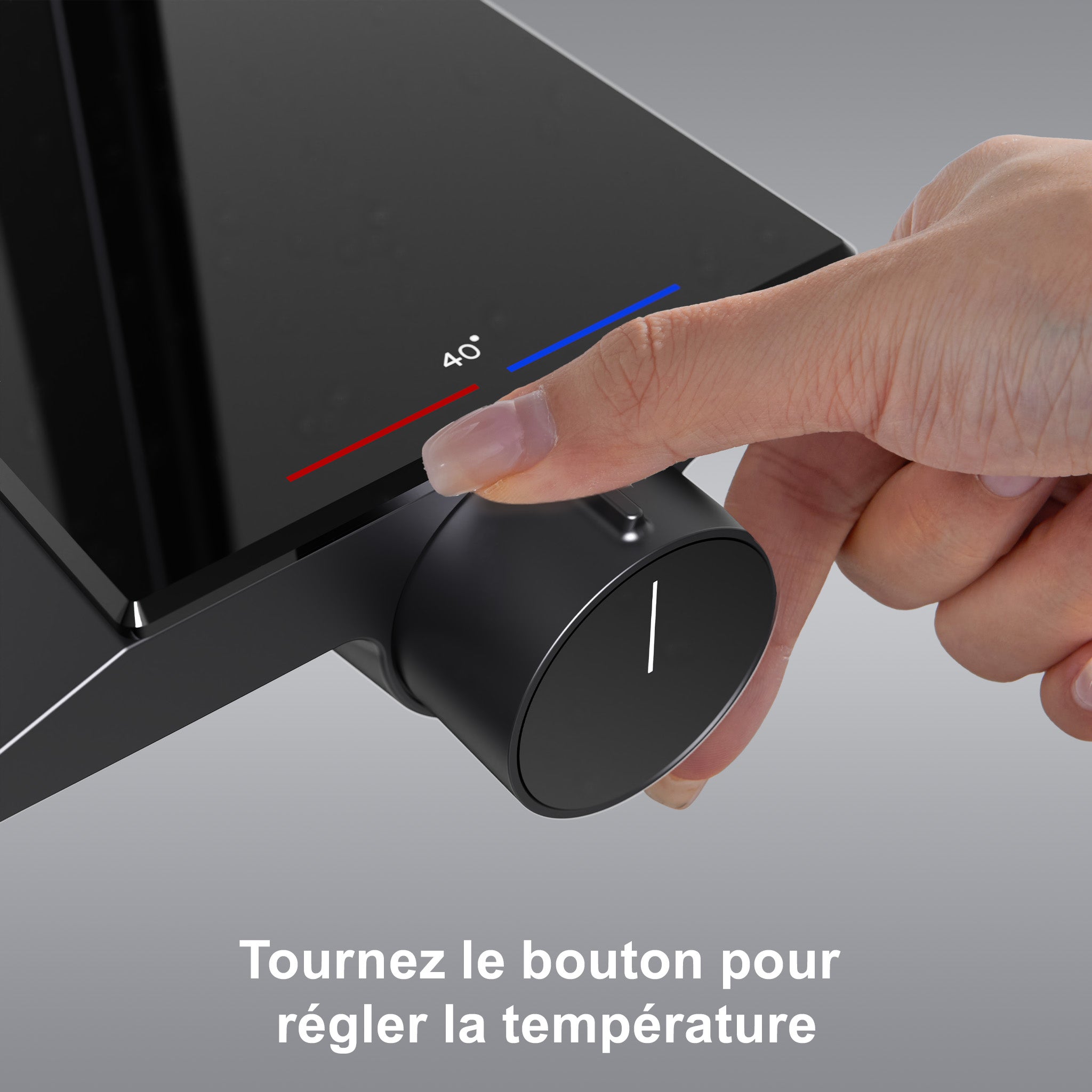 Colonna doccia termostatica 40℃ con piastra termostatica da 40 cm Set doccia in ottone doccetta con 4 intensità di getto - 6