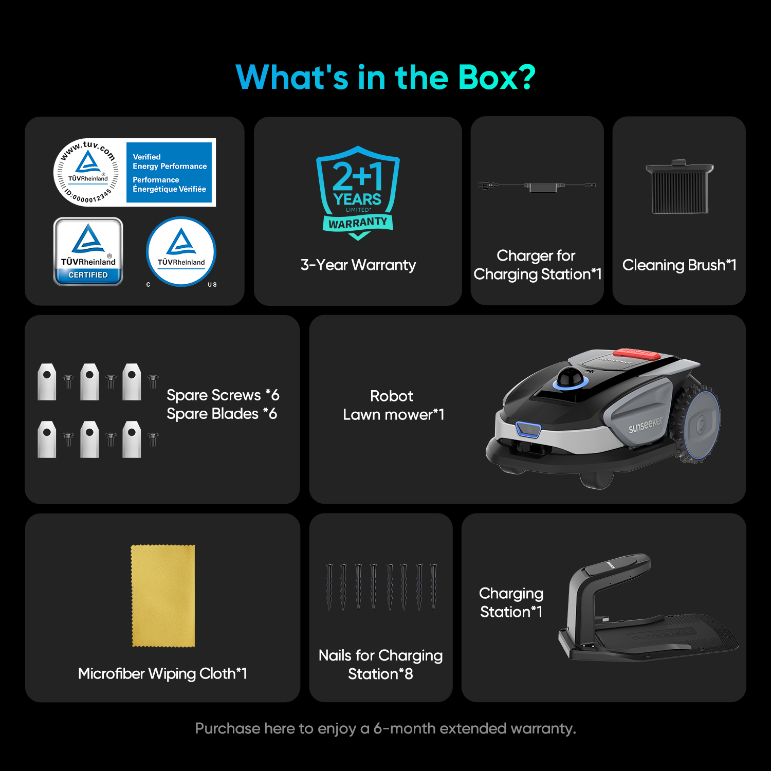 Robot Tondeuse sans Fil, 1000 m², LiDAR 360°, Vision AI, Cartographie, Évitement des Obstacles, Pentes 42 %, Contrôle App, Sunseeker S4 - 9