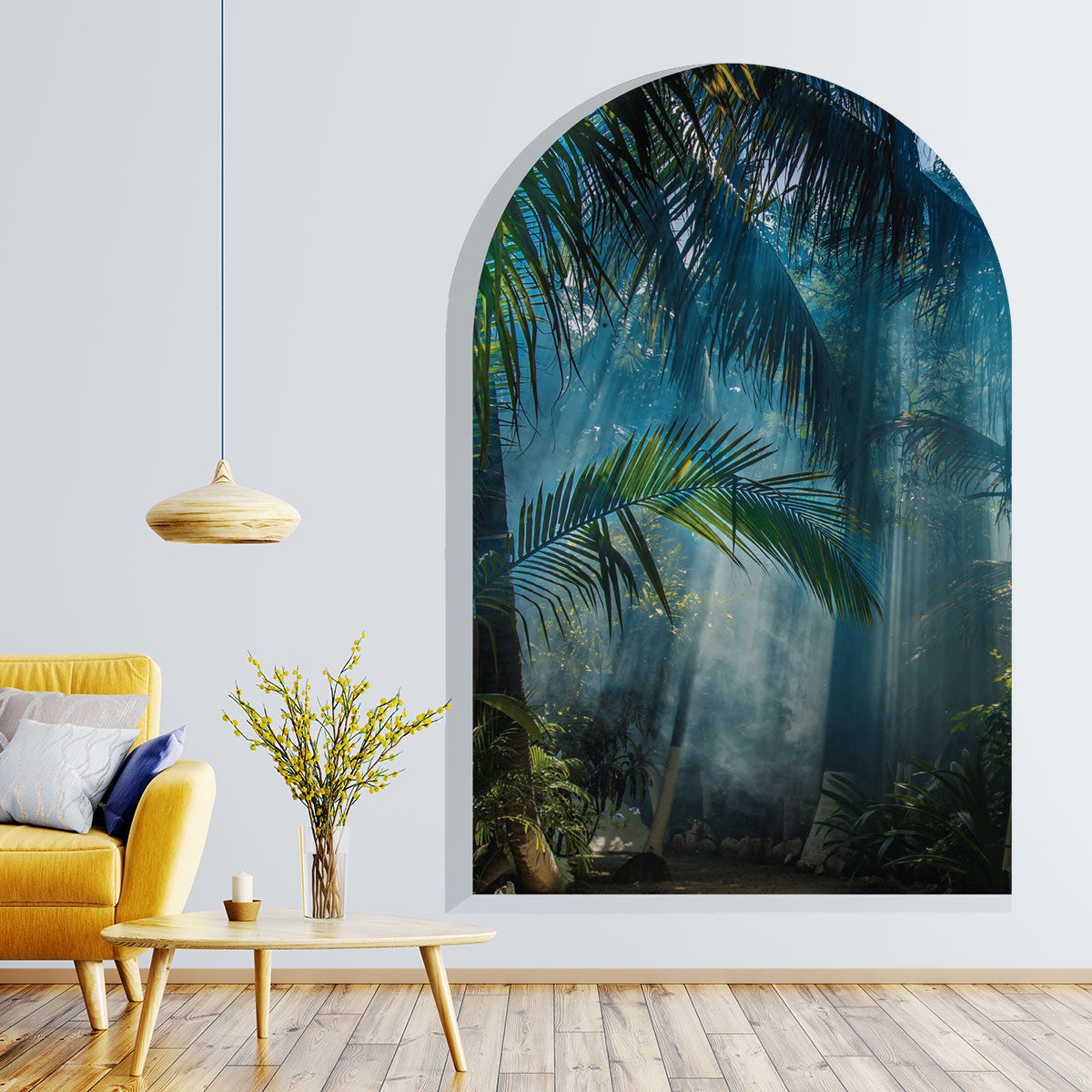 Papel pintado prepegado arco jungla misteriosa - adhesivo de pared - revestimiento sticker mural decorativo - l-h135xl90cm