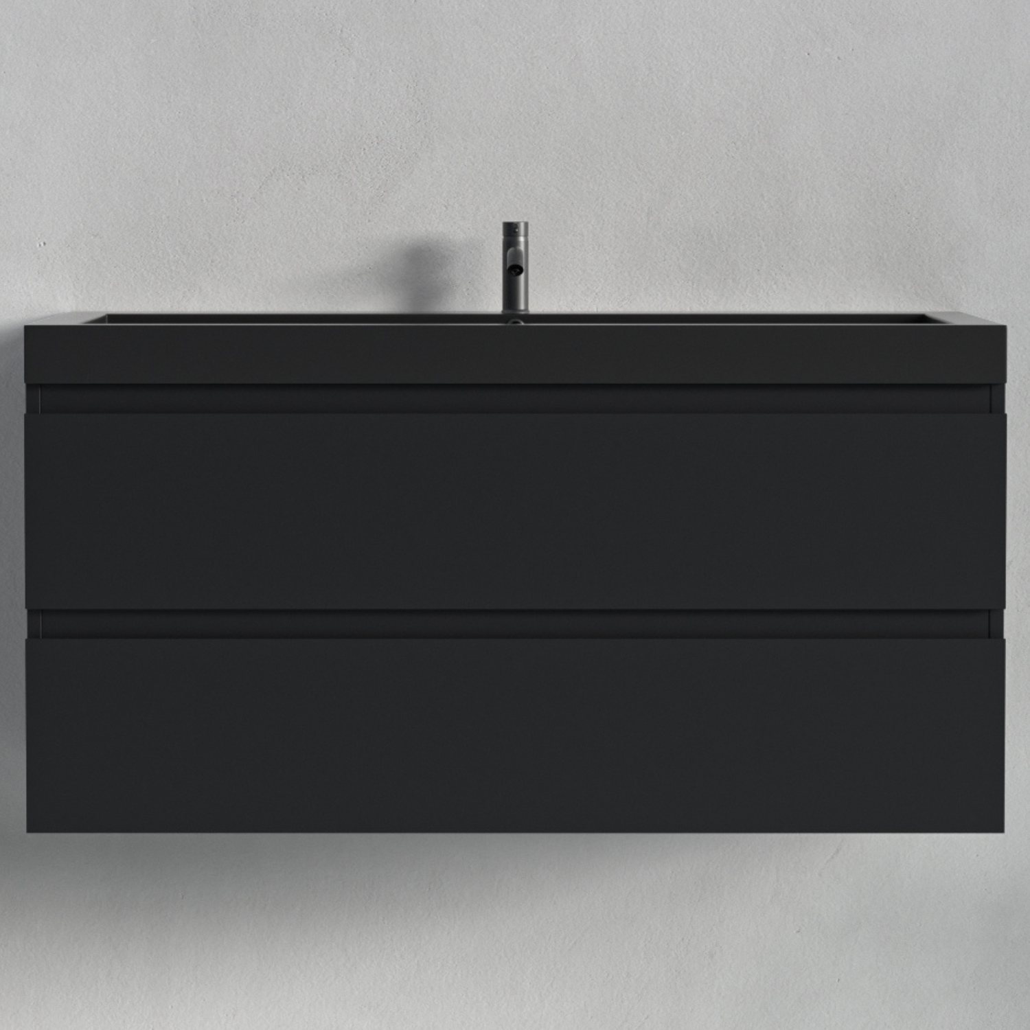 LOMAZOO meuble de salle de bain Monaco noir mat - lavabo noir -100cm - 6