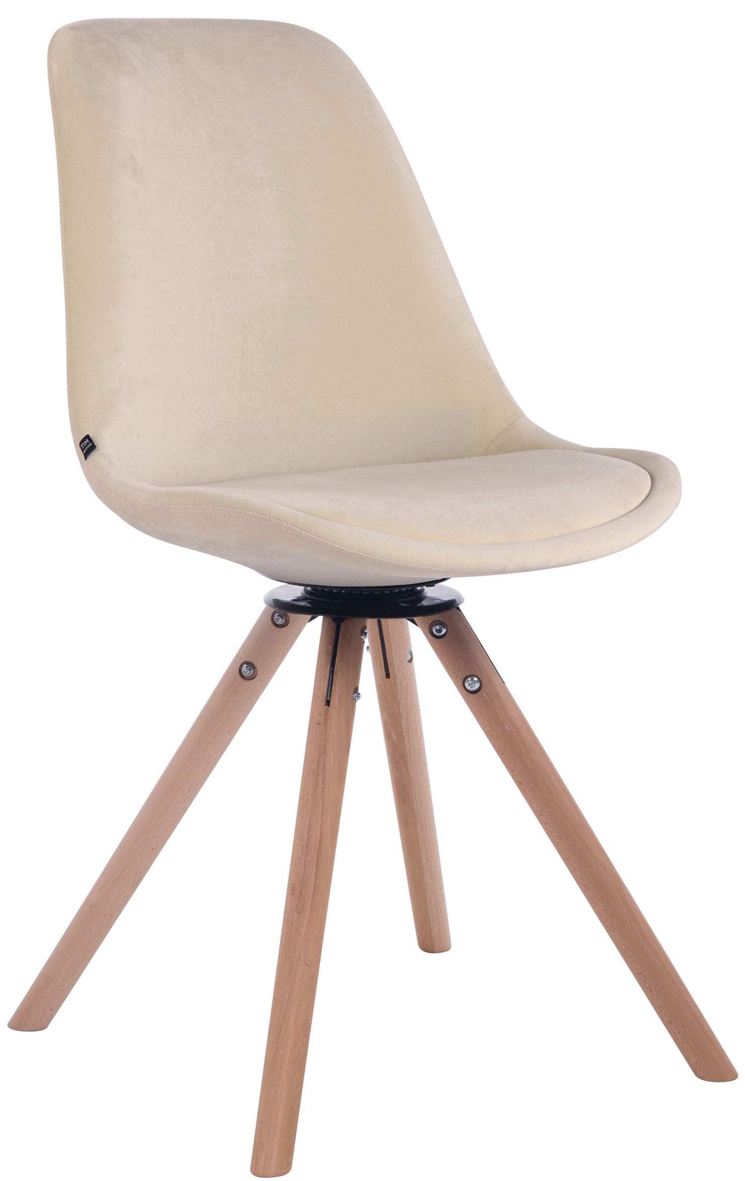 Chaise de salle à manger Troyes velours ronde vertl crème | Leroy Merlin