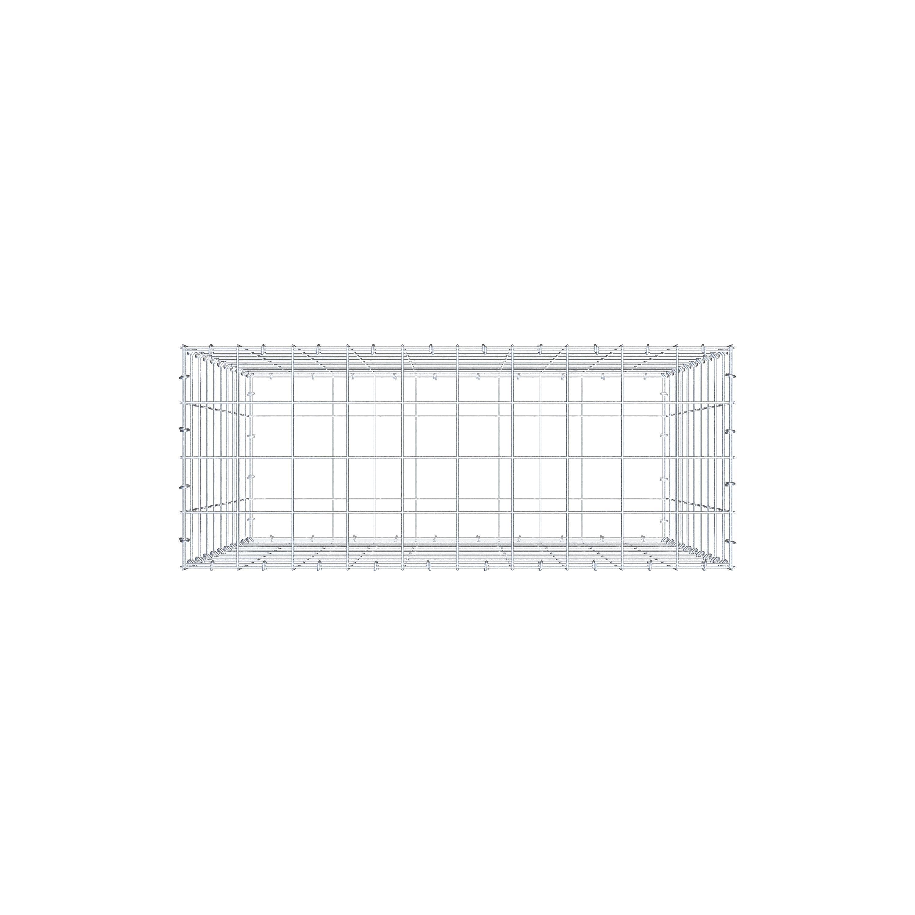 Gavión de acero galvanizado 100x100x40cm (LxAxP), malla 10 x 10cm, Anillo en C, jaula metálica para muro o jardín - 8