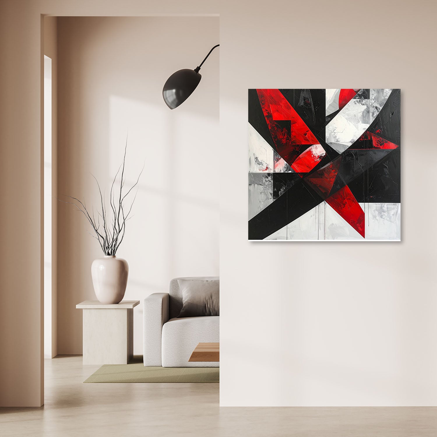 Obraz do salonu biura kuchni, Abstrakcja Geometryczna Czerwony 30x30 - 2