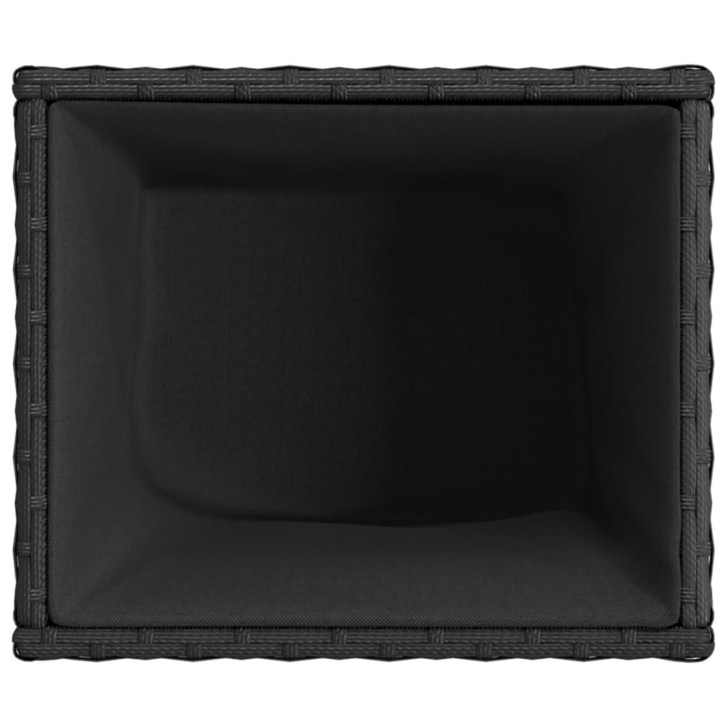 Jardinière bac lit surélevé plantes fleurs jardin terrasses lot de 2 36 x 30 x 32 cm résine tressée noir 02_0038947 - 6