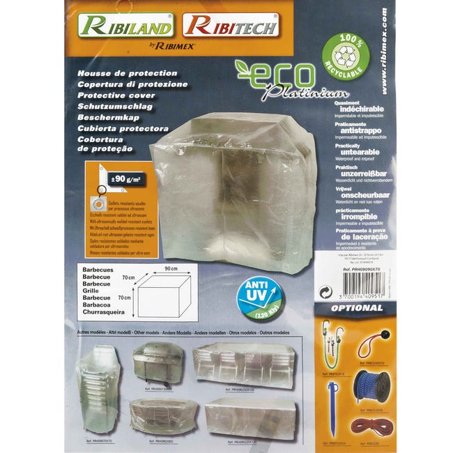 Copertura Per Barbecue Ribimex 130x70x80cm - Impermeabile, Anti UV, Per Esterni, Eco Platinium - Foto 9
