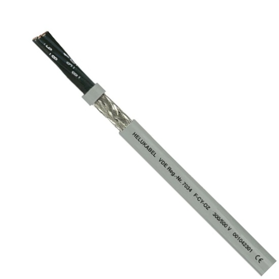 Kabel sterowniczy F-CY-OZ 2x0,5mm2 szary 300/500V ekranowany numerowany olejoodporny linka Helukabel 100m