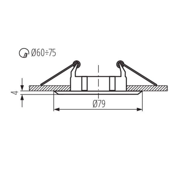 Spot Plafond Encastrable - Aluminium Chromé - Ø77mm - GX5.3 - Kanlux VIDI - 5