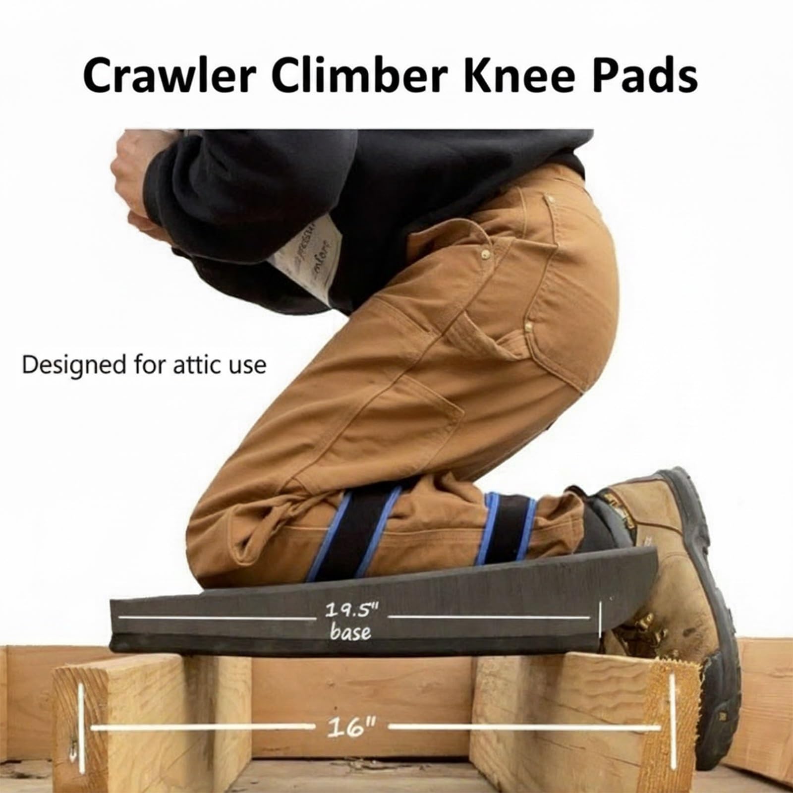 Genouillères Track Climber, genouillères autoportantes pour ramper dans les combles, coussinets de soutien en mousse réglables, protège-genoux - 2