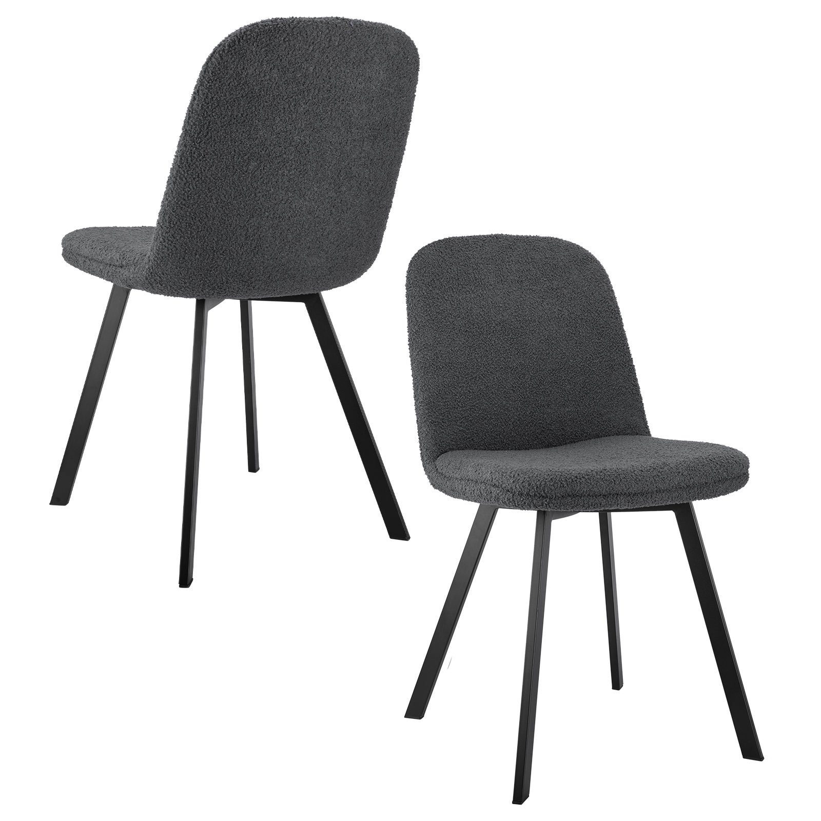 Set di 2 Sedie Teddy-Fleece, Confortevoli ed Eleganti con Struttura Metallica, Facili da Mantenere e Versatili - 9