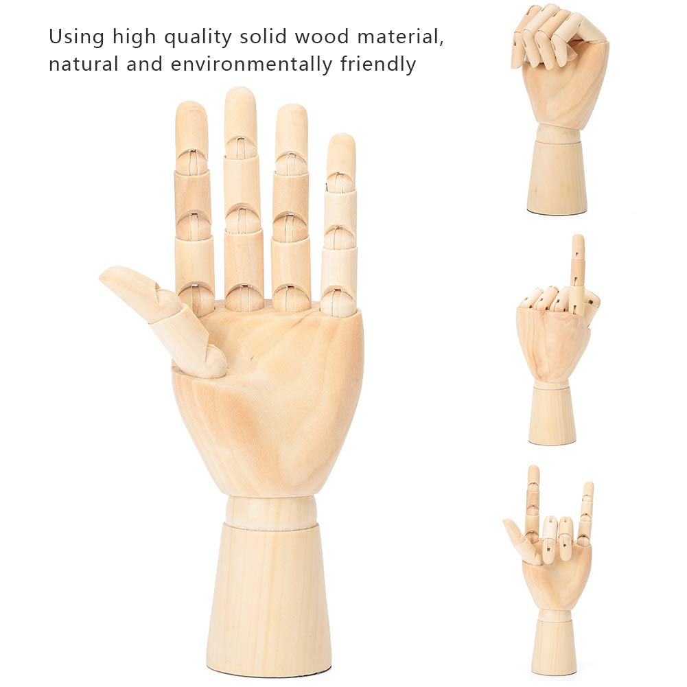 Main Mannequin En Bois Avec Doigts Articulés - Idéal Pour Artiste, Dessin, Bijouterie