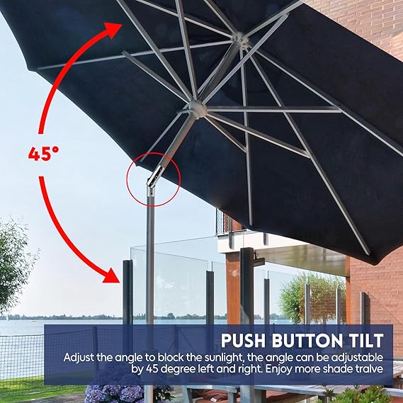 Ajusteur d'inclinaison de parasol de patio en aluminium, convient aux poteaux de 1,5 pouces, accessoires de parasol - 3