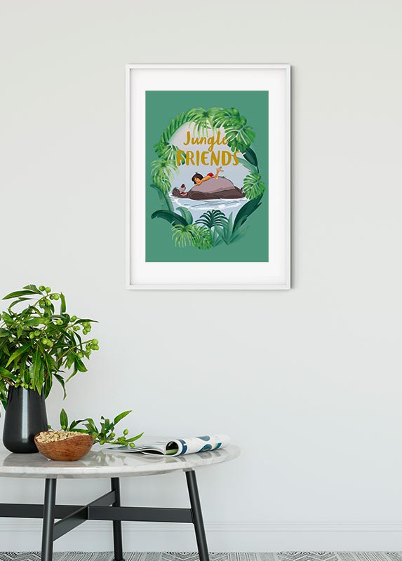 Cartel artístico de komar - disney jungle book friends - talla: 50 x 70 cm