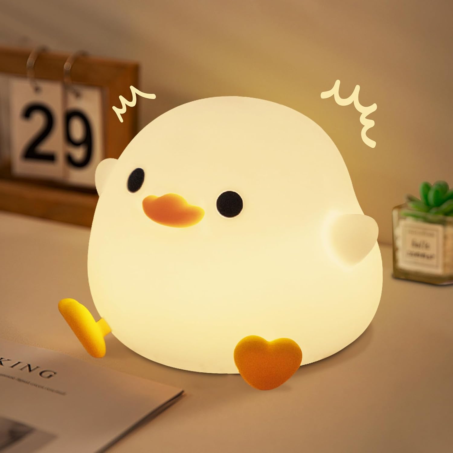 Veilleuse Canard En Silicone Dimmable - Lumière Chaude, Tactile, Rechargeable USB, Pour Chambre D'enfant