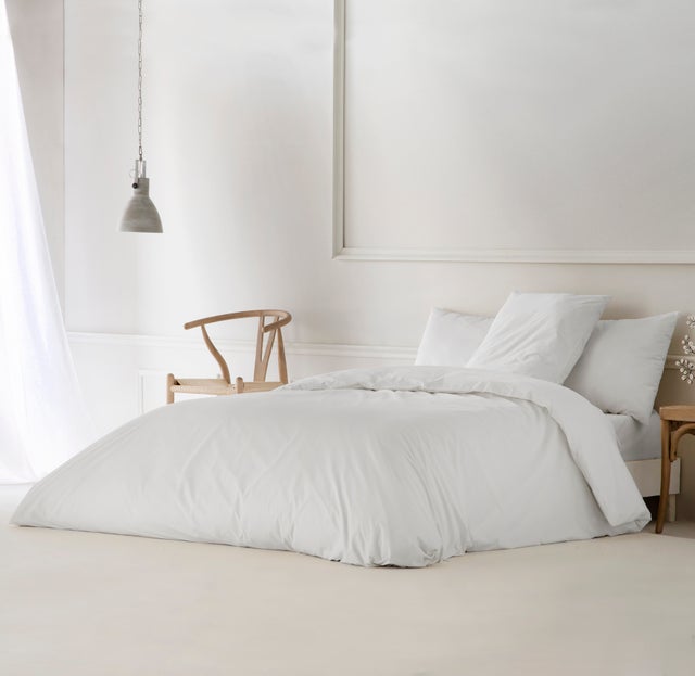 Copripiumino Liso Bianco letto 120 cm - 200x200 cm, cotone 200 fili