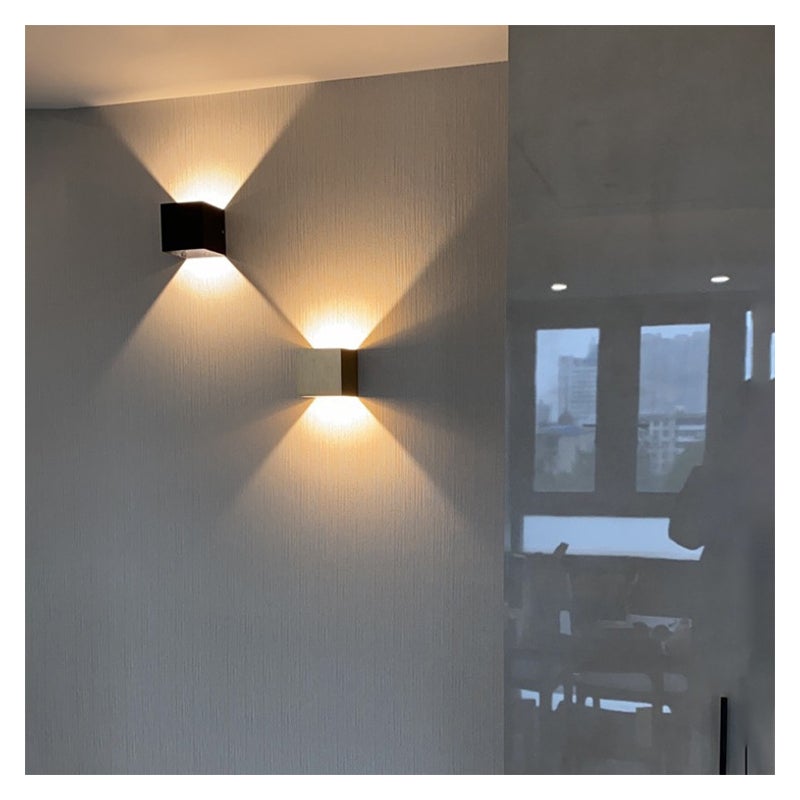 (Czarny) Kinkiet 12W, 2-częściowy kinkiet zewnętrzny/wewnętrzny LED 3000K, regulowany kinkiet zewnętrzny, wodoodporny kinkiet wewnętrzny IP65