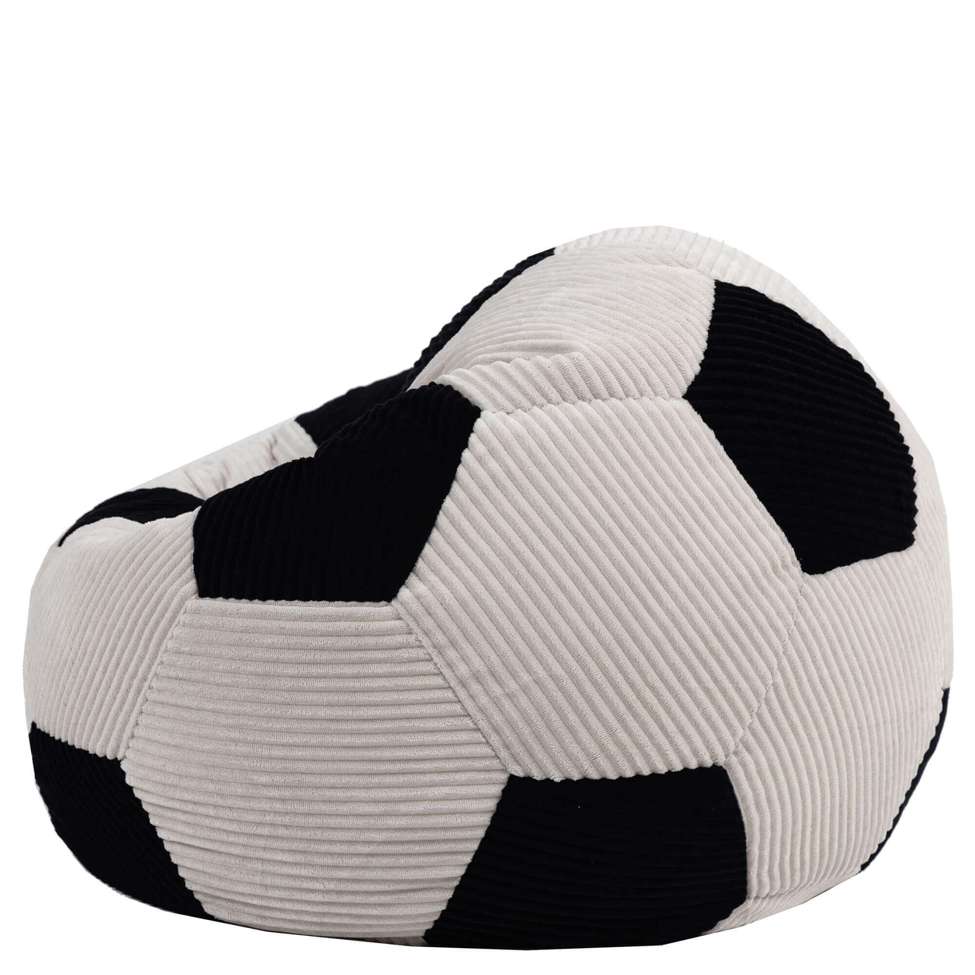 Pouf fauteuil classique large enfant en velours côtelé imprimé football, noir, chambre, salon, 76x76cm Oeko-Tex® - 4