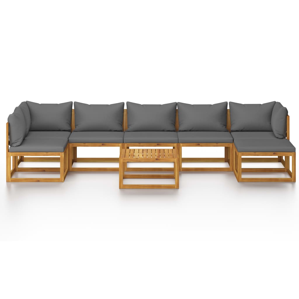 Salon bas de jardin en Bois Gris 7 personnes - 4