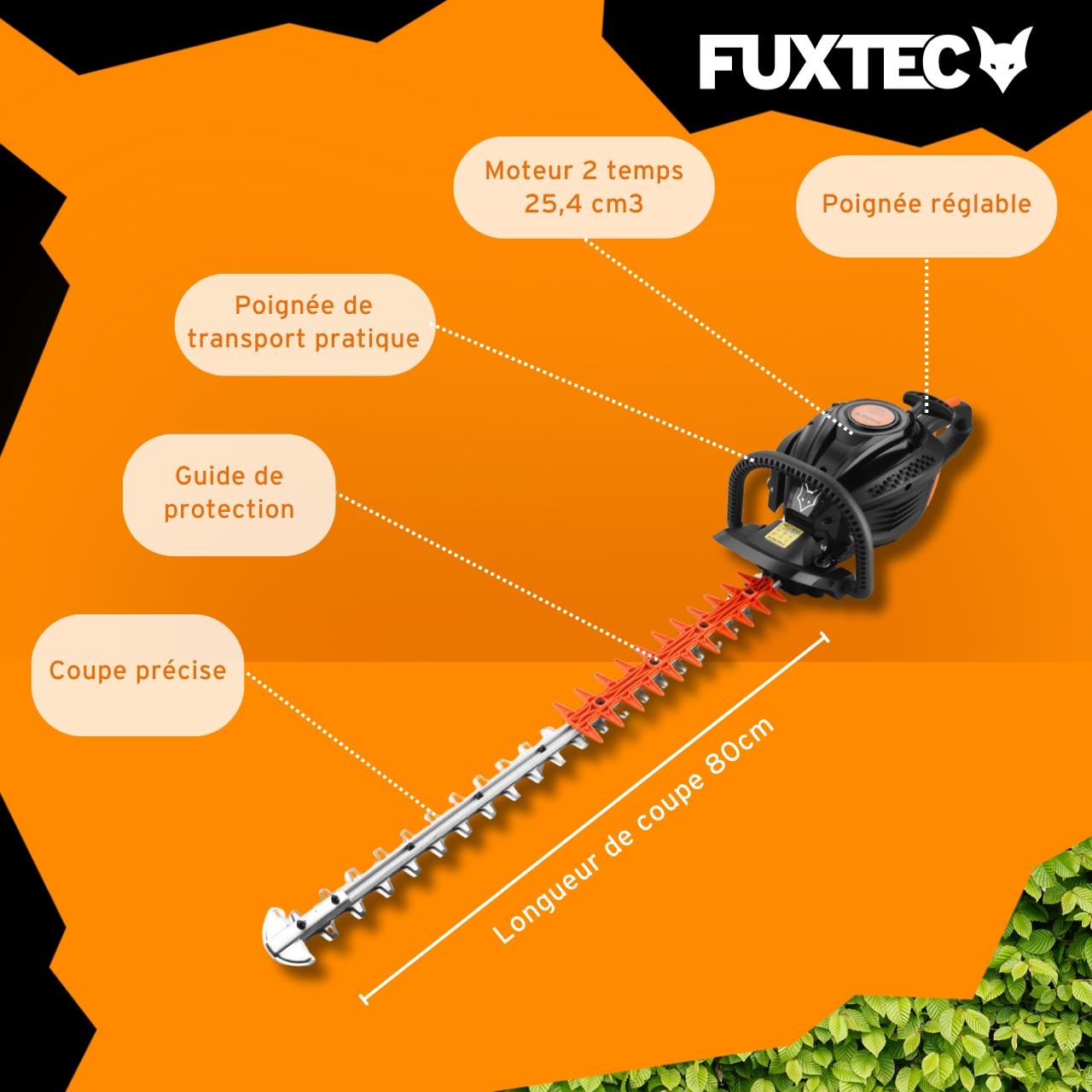 Taille-haies thermique professionnel - FUXTEC FX-MHP126 - 25,4cm3 lame 80cm - 6