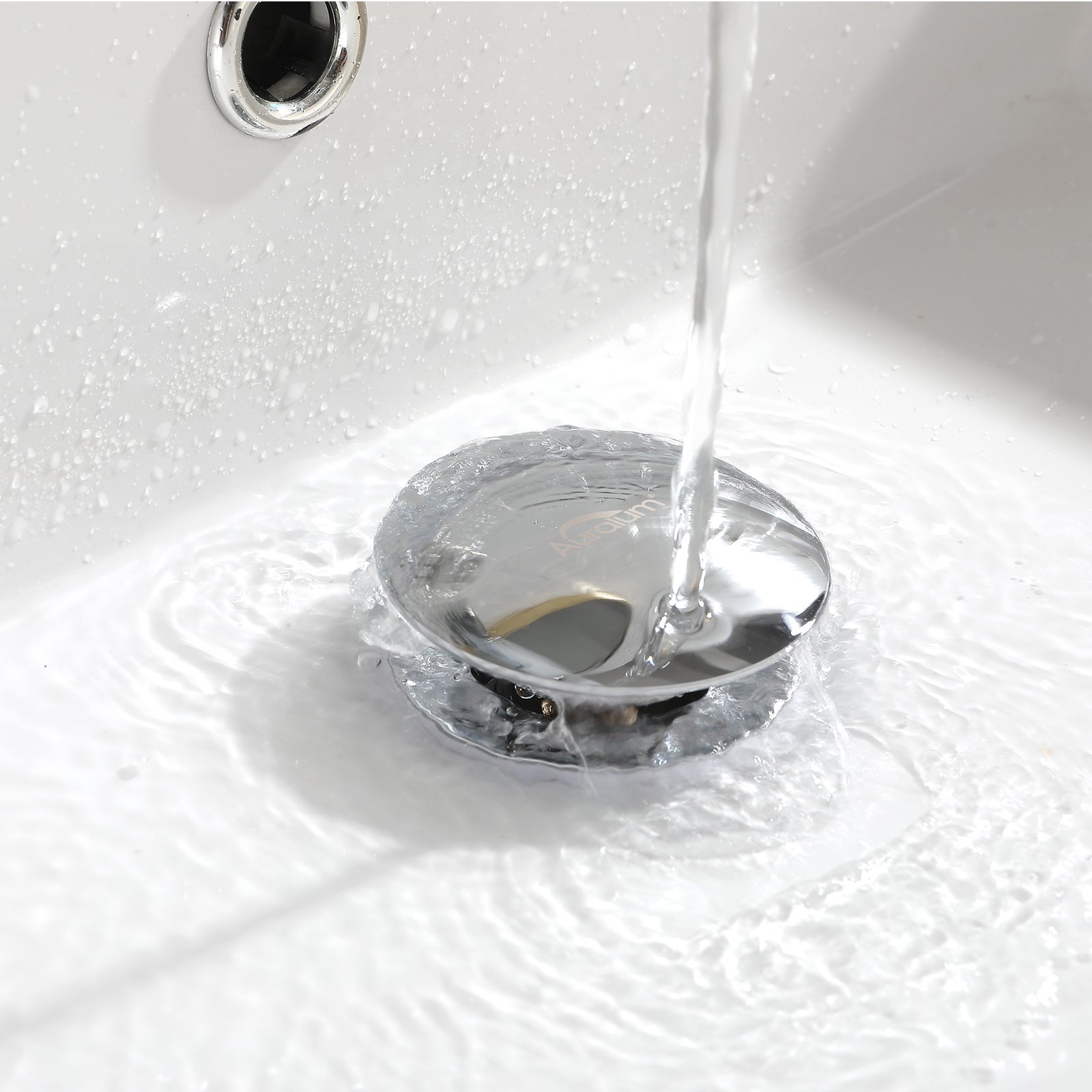 AURALUM MAX Bonde de Lavabo Bonde Pop-up avec Trop-plein Automatique Universelle Chromé Vasque Baignoire Salle de Bain - 6