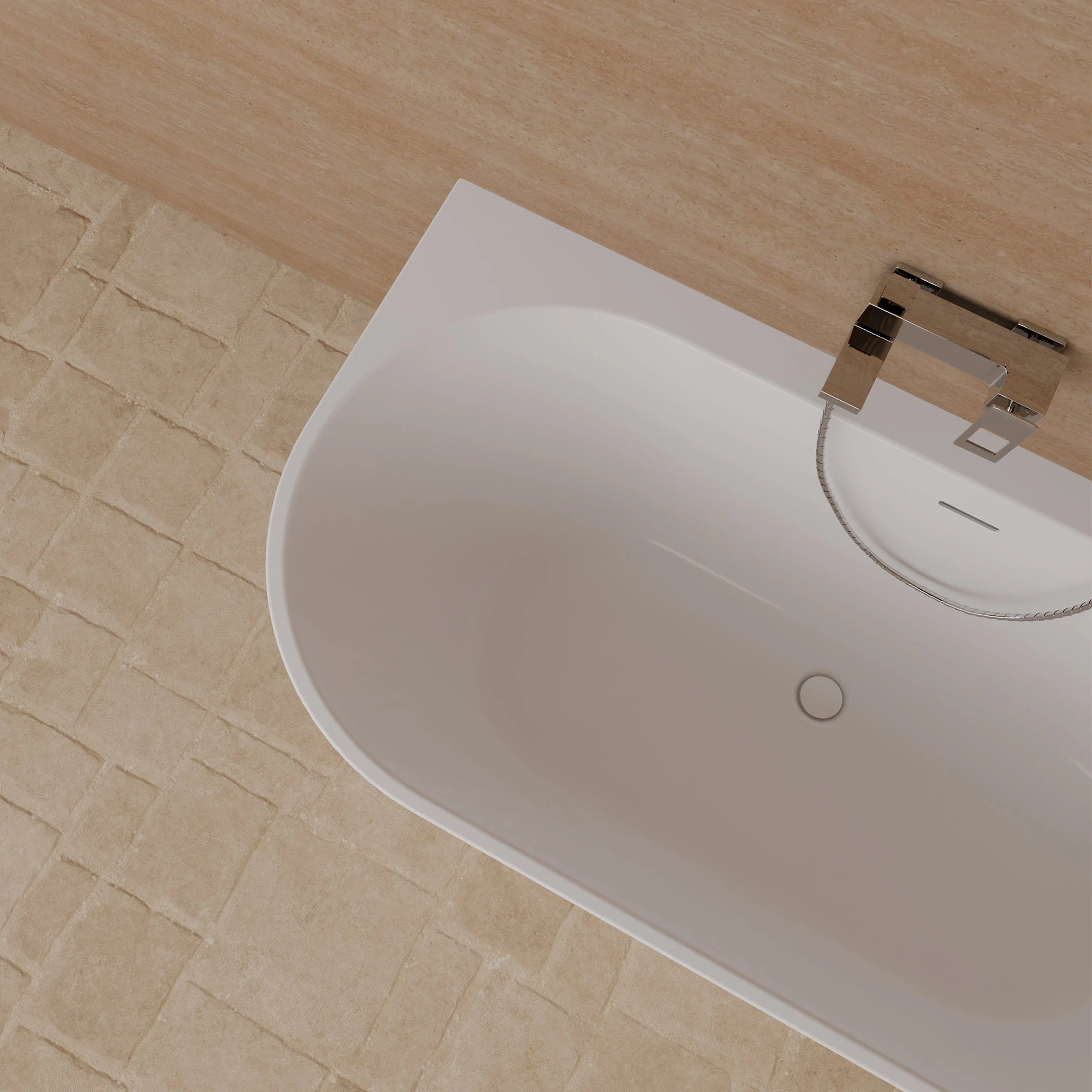 Baignoire Ilot Cosmic 160 droite blanche 160 x76 x58 cm, by SPALINA - 6