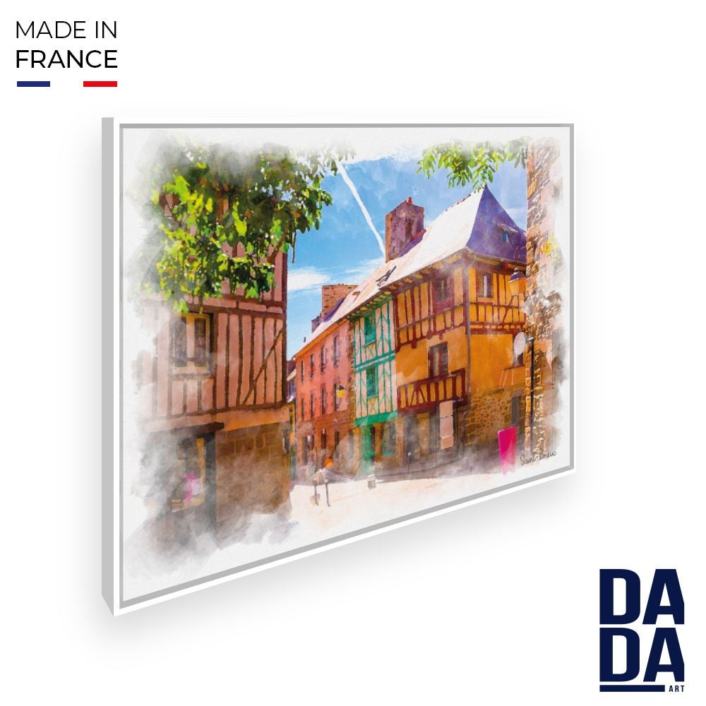 Tableau Rue De Castres / 45x60cm / Cadre Blanc / Fabriqué En France Toile Encadree Dada Art 94498457