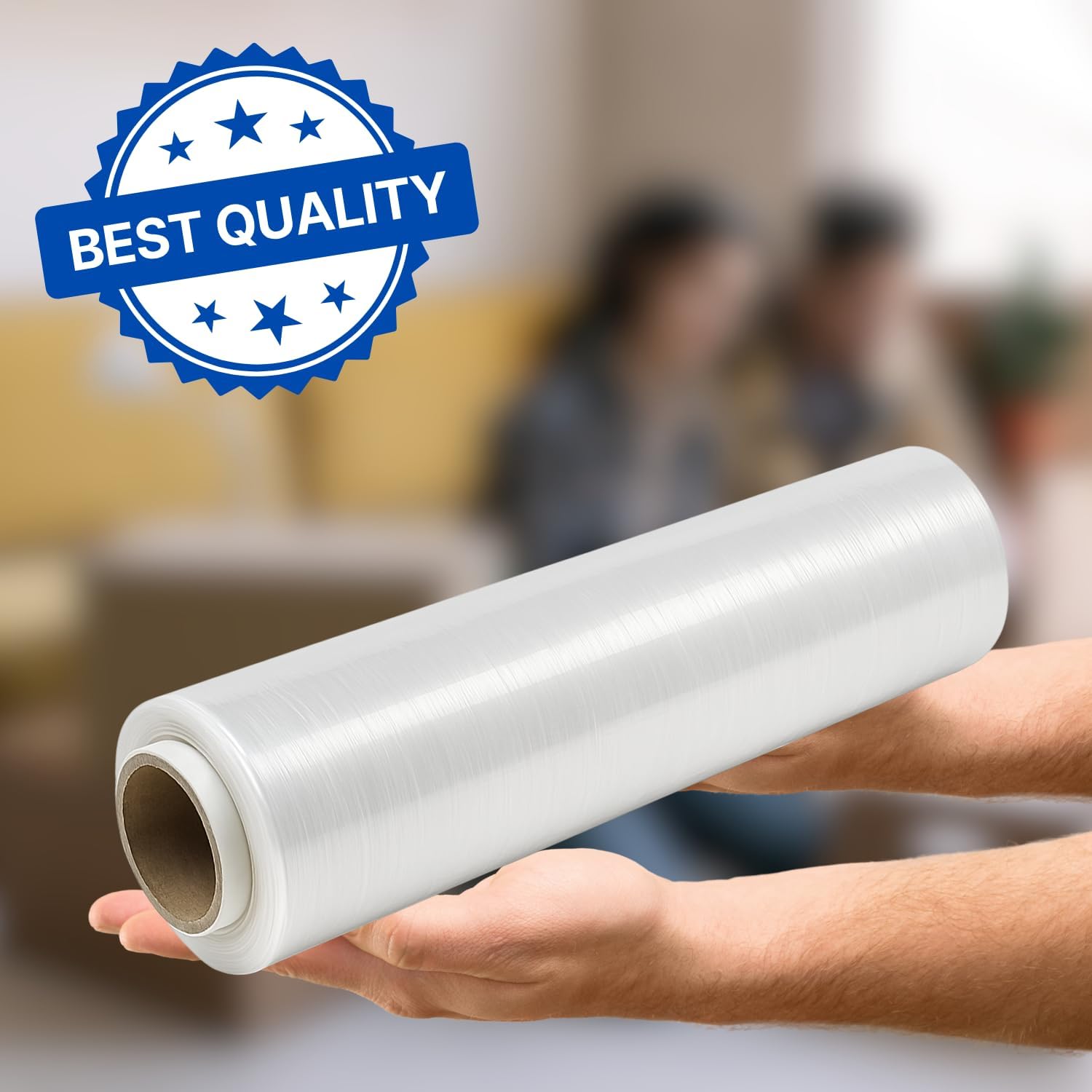 EVOTRADE 2 Rouleaux de Film Étirable Transparent pour Emballage 50 cm x 200 m, Film en PVC pour Emballage, Palettes et Déménagements - 3