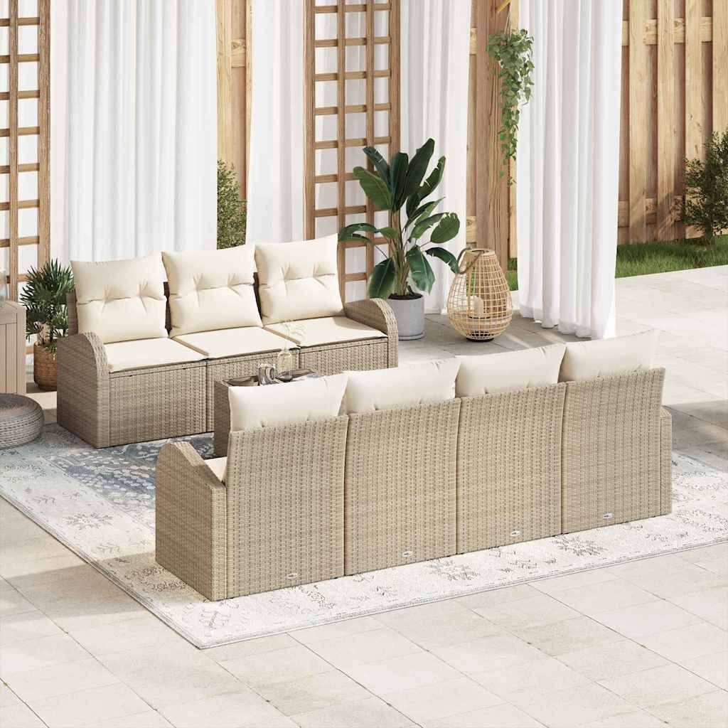 Zestaw Sof na Ogród Beżowy 55 x 55 x 37 cm polirattan vidaXL