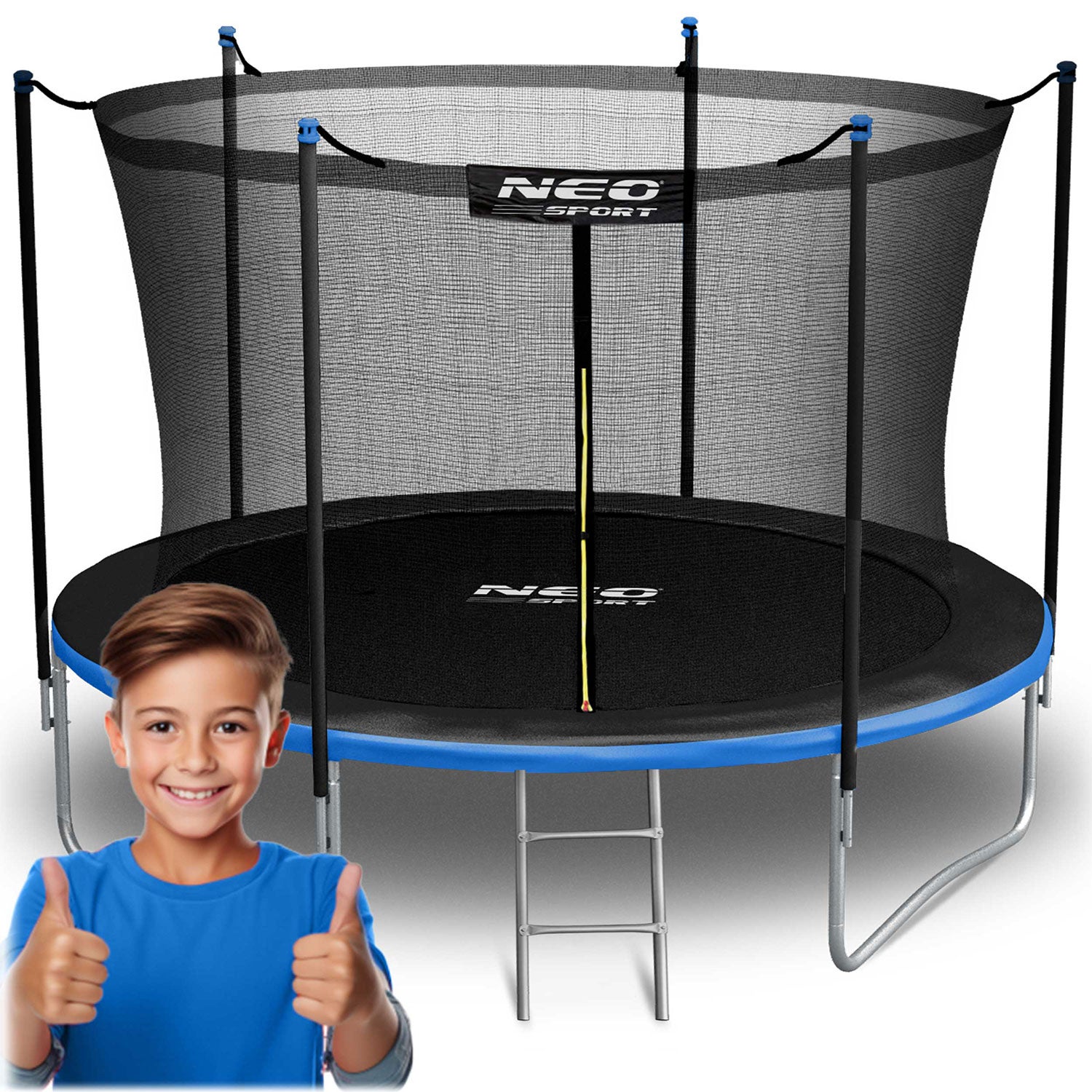 Trampolina ogrodowa dla dzieci 312cm 10ft + drabinka siatka wewnętrzna Neo-Sport