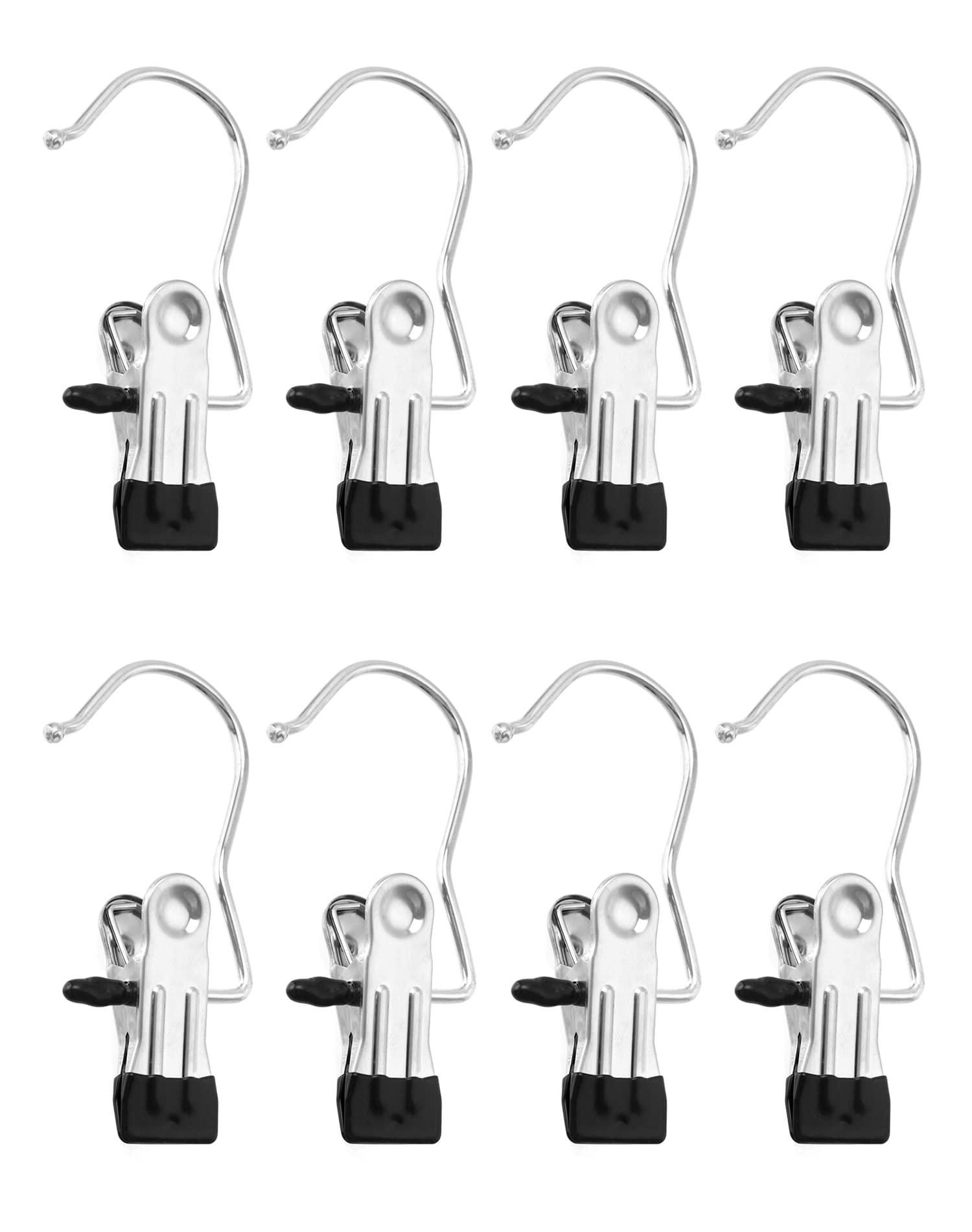 8 szt. spinaczy do wieszaków INOX, przenośny haczyk na pranie do spodni, butów, ręczników, skarpet