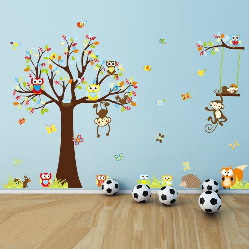 Stickers Muraux Arbre Forêt Par Stickerscape - Autocollants Vinyle Pour Chambre Bébé, Salle De Jeux - Design Décoratif - 13