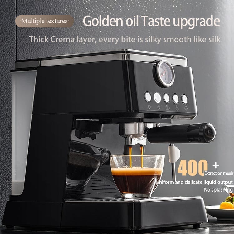 Machine à expresso semi-automatique petits grains de café maison extraction haute pression vapeur tout-en-un bureau, paquet de 2 - 4