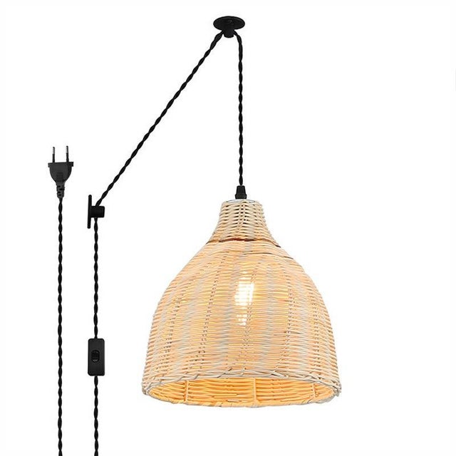 Poulie Murale Noire Pour Lampe Suspendue – Poulie Bois & Fer, Accessoire Lustre Vintage Avec Roulement Et Tige, Style Industriel