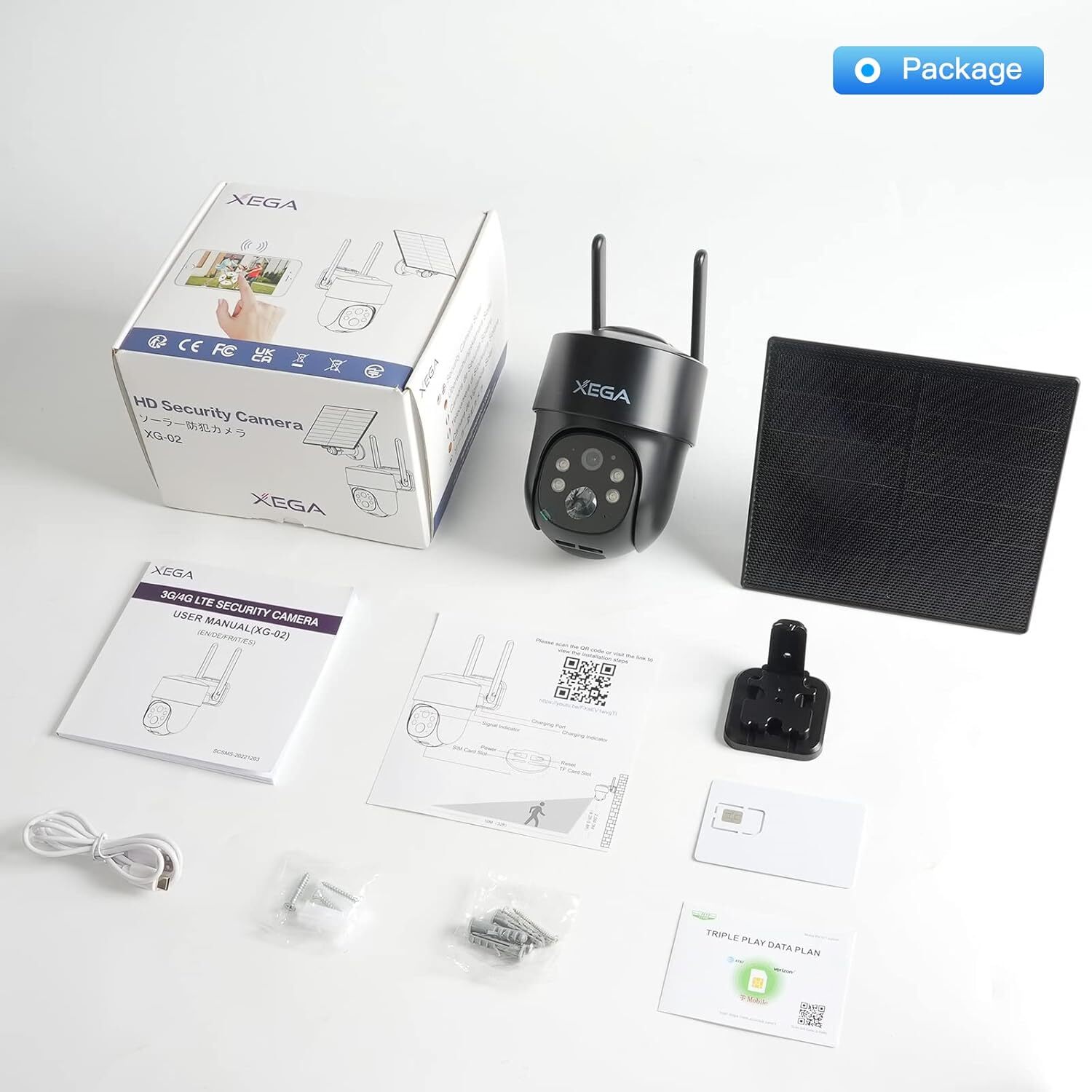 Caméra De Surveillance 4G LTE Avec Batterie 10000mAh - Sans WiFi, étanche - Vision Nocturne Couleur, Sirène, Alertes Instantanées - 7