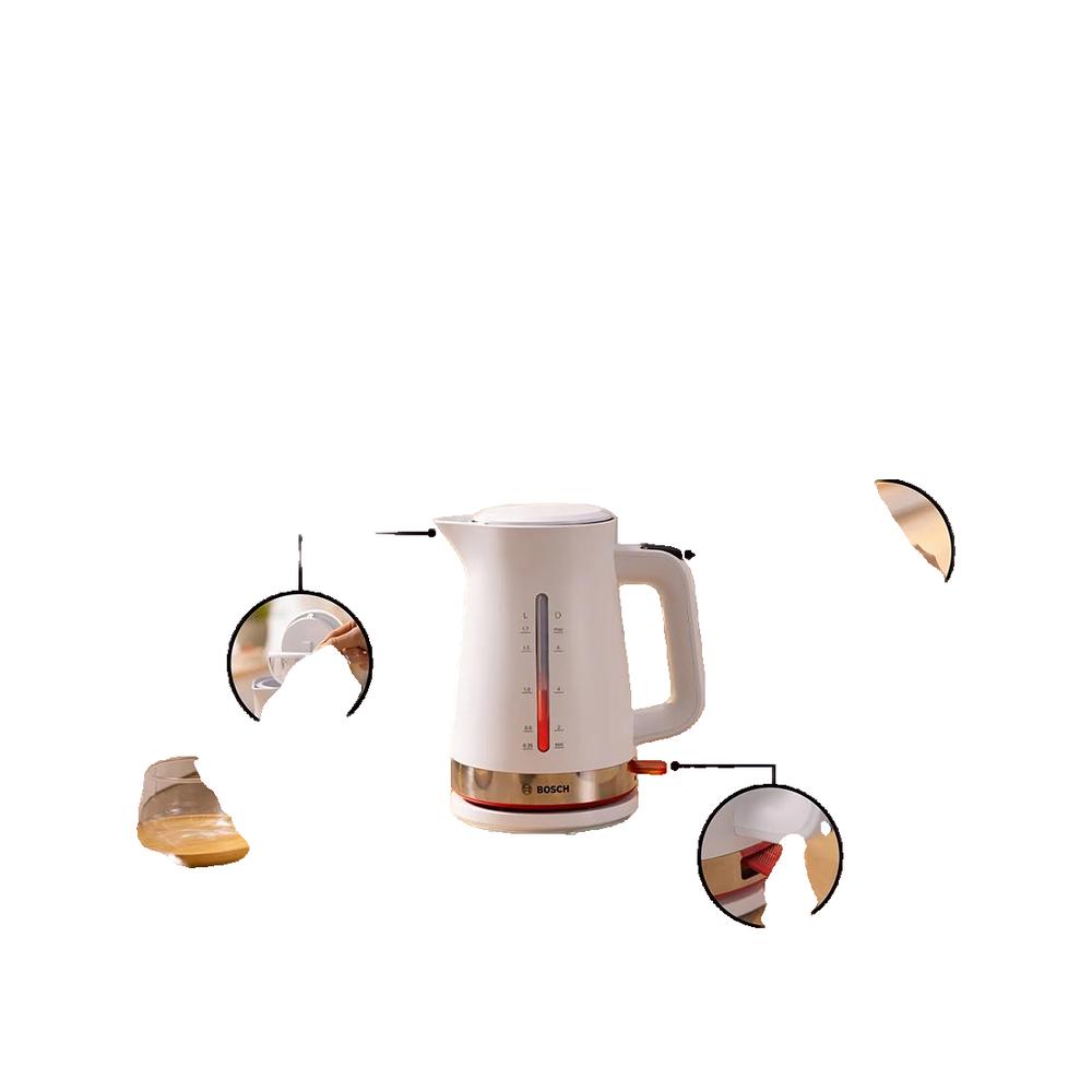 Czajnik elektryczny Bosch 1,7 L 2400 W bezprzewodowy nowoczesny design - 2