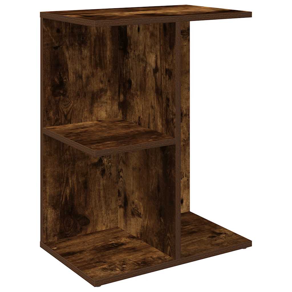 Homgoday Table D'Appoint Chêne Fumé 55x38x45cm - Table Chevet Salon Industriel
