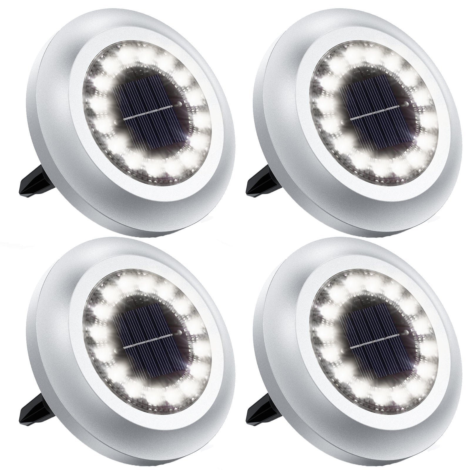 Zestaw zewnętrznych lamp solarnych ogrodowe lampy solarne z diodami LED wodoszczelne lampy solarne na ścieżki gruntowe lampy solarne białe światło