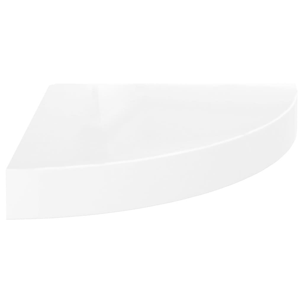 Étagère d'angle flottante Blanc brillant 25x25x3,8 cm MDF - 3