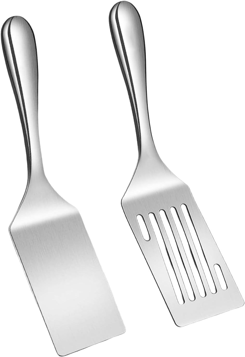 2-częściowe szpatułki do grilla, 24,8 x 6,5 cm, szpatułki kuchenne ze stali nierdzewnej, szpatułki ze stali nierdzewnej do gotowania na płycie grillo
