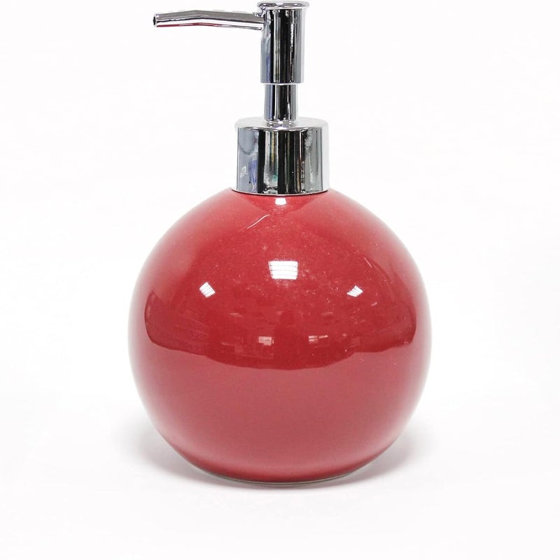 Dozownik mydła (średnica 97 x 16 cm), ceramiczny, butelka na balsam, butelka z dozownikiem, artykuły łazienkowe
