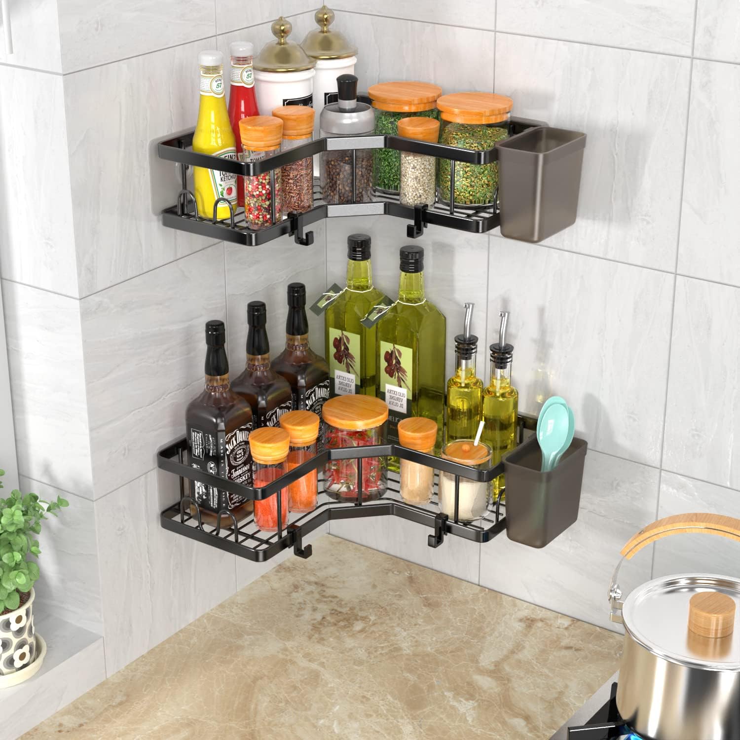 Support de douche d'angle de salle de bain à 4 niveaux, chariot de cuisine mobile avec roulettes, forte capacité de charge (34,5*80CM) | Leroy Merlin