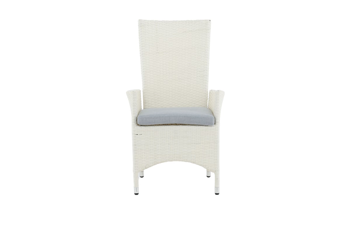 Padova Krzesło ogrodowe z podłokietnikami biały szary.